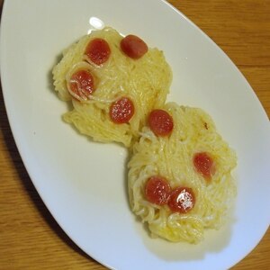 残った素麺アレンジ★ウインナーマヨネーズお焼き